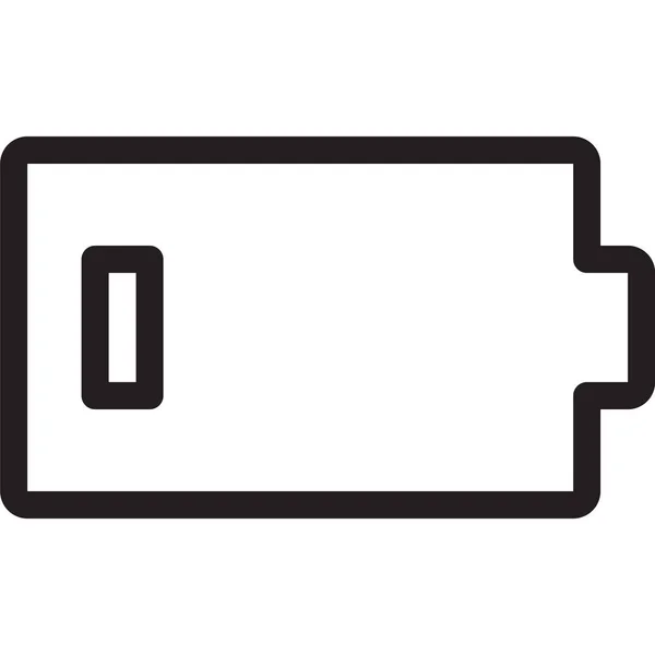 Batterij Opladen Leeg Pictogram Outline Stijl — Stockvector