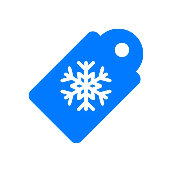 Kerstmis Prijs Sneeuwvlok Pictogram Platte Stijl — Stockvector