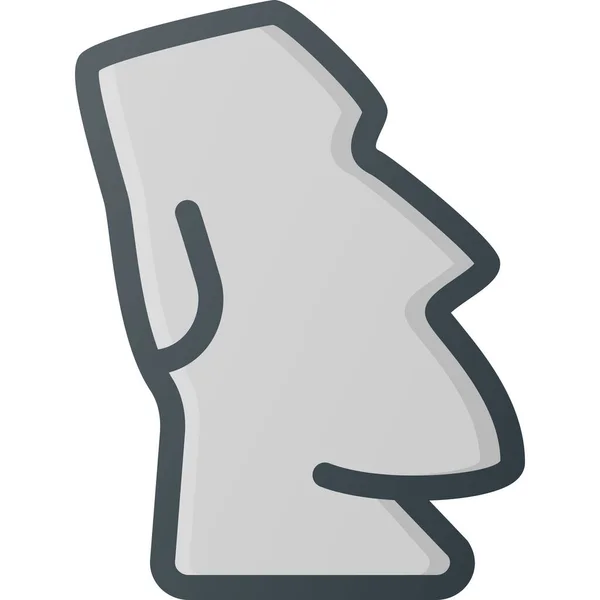 Easter Island Landmark Icon Filled Outline Style — Stock Vector