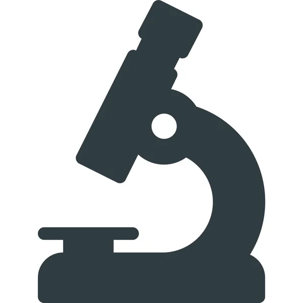 Loupe Icône Science Microscope Dans Style Solide — Image vectorielle