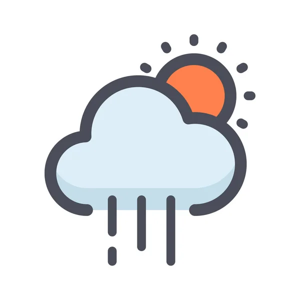 Climate Cloud Color Icon Filled Outline Style — Stock Vector