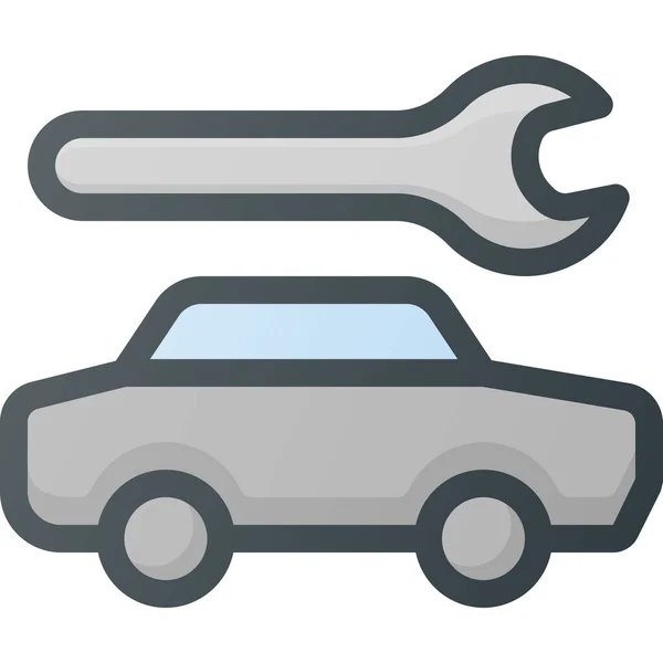 Auto Ícone Reparação Carro Estilo Esboço Preenchido —  Vetores de Stock