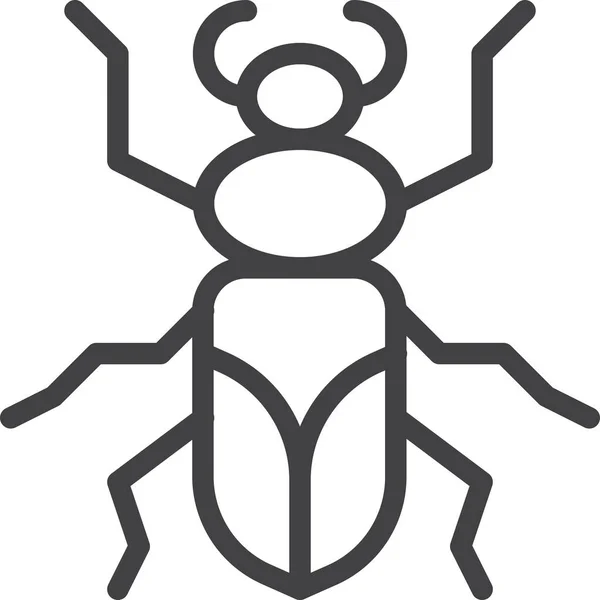 Beetle Bug Ground Icon Outline Stil — Stockvektor