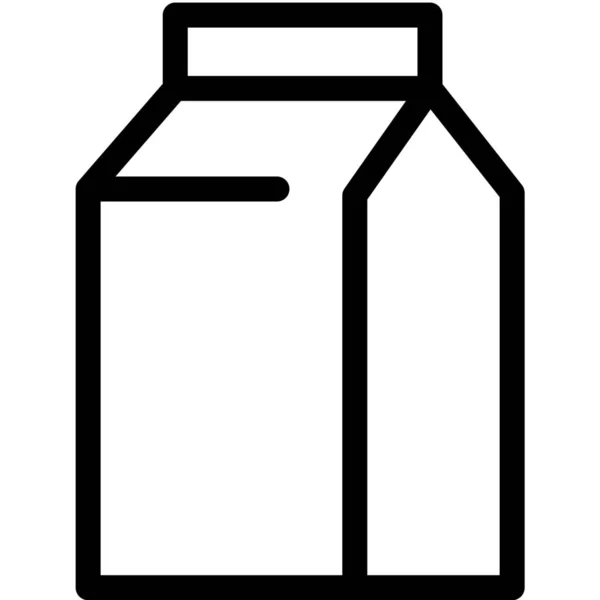 Иконка Пакета Milk Pak Стиле Outline — стоковый вектор