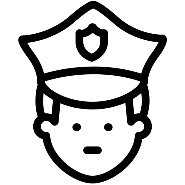Αστυνομικός Ασφαλείας Αναπληρωτής Εικονίδιο Στυλ Περίγραμμα — Διανυσματικό Αρχείο
