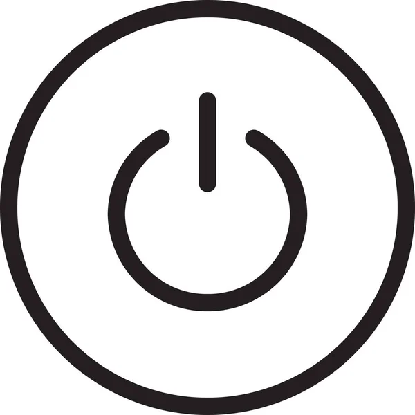 Power Button Εικονίδιο Περίγραμμα Στυλ Περίγραμμα — Διανυσματικό Αρχείο