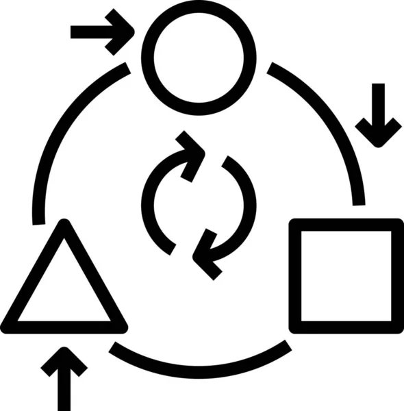 Изменение Адаптации Значок Ребрендинга Стиле Outline — стоковый вектор