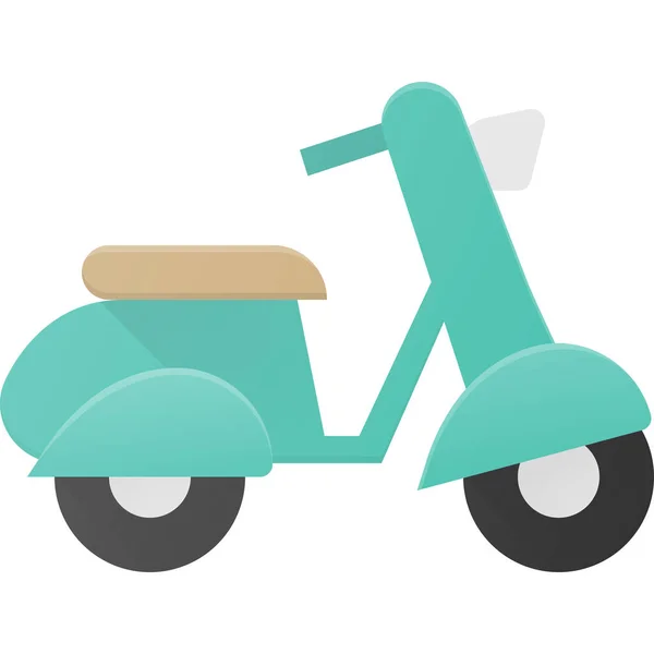 Ícone Transporte Moto Ciclomotor Estilo Plano — Vetor de Stock