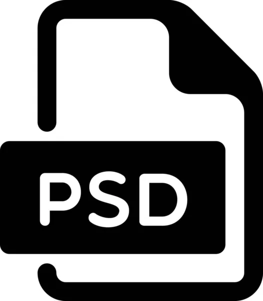 Dokument Datei Photoshop Symbol Solid Stil — Stockvektor