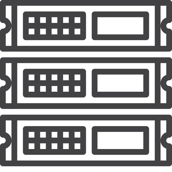 Ikona Serveru Racku Počítače Stylu Osnovy — Stockový vektor
