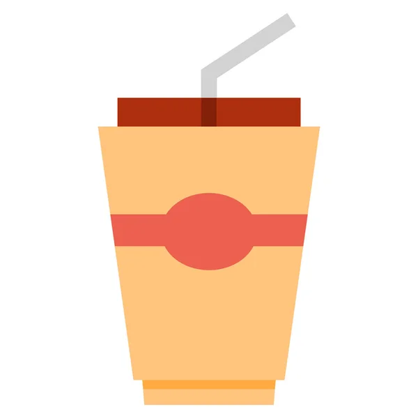 饮料早餐咖啡图标平面风格 — 图库矢量图片