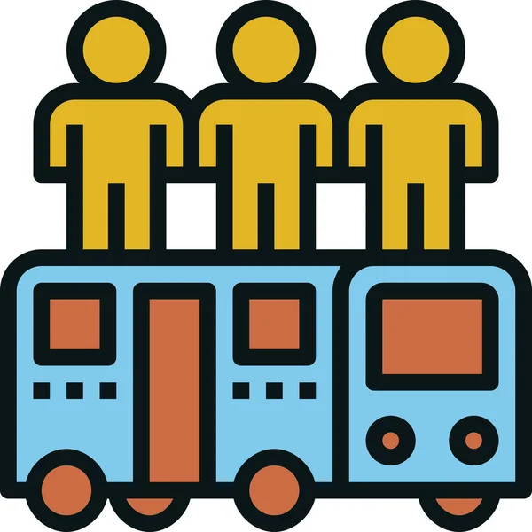 Bus Passenger Public Icon Filled Outline Style — Stock Vector