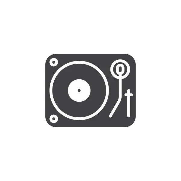 Turntable Vinyl Icon Solid Style — Stock Vector