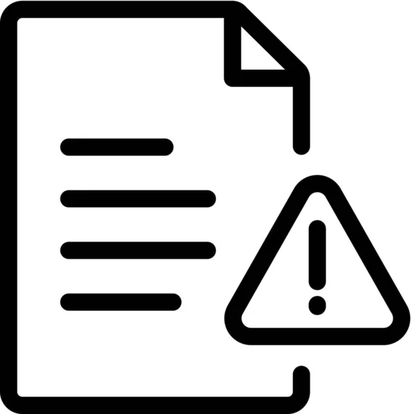 Documento Icono Archivo Error Estilo Esquema — Vector de stock