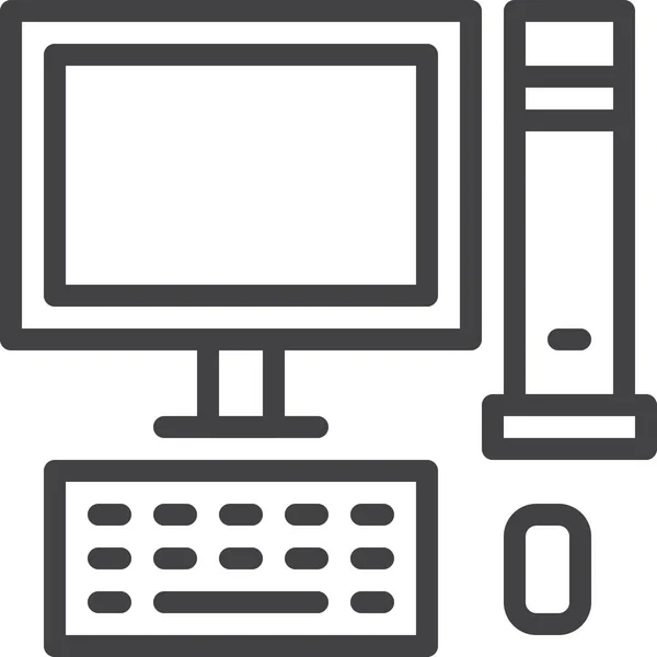 Computer Desktop Symbol Umrissstil — Stockvektor