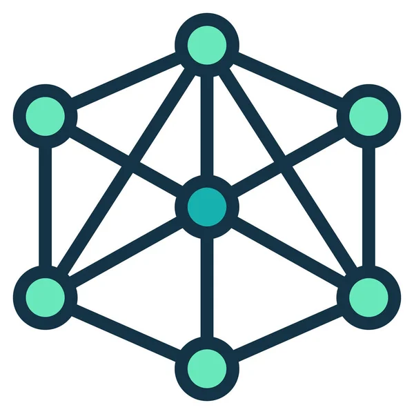 Netzwerk Symbol Für Geschäftsverbindungen Stil Ausgefüllter Umrisse — Stockvektor