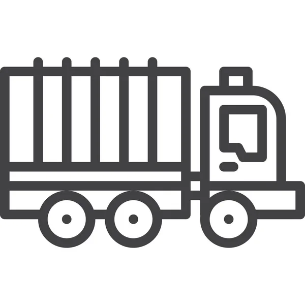 Ikone Des Militärischen Lkw Güterverkehrs — Stockvektor