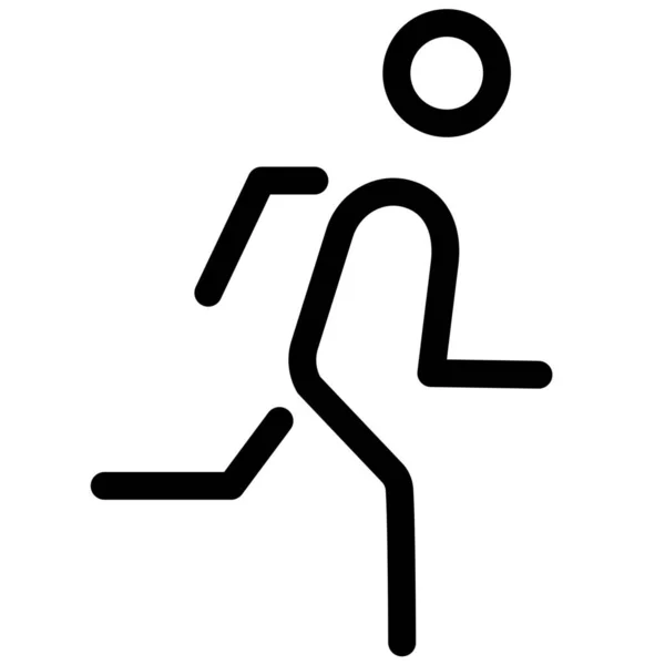 Fitness Hardloopoefening Pictogram Gevulde Omtrek Stijl — Stockvector