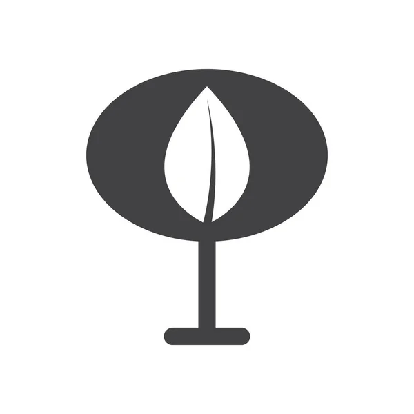 Ikona Drzewa Liściastego Stylu Stałym — Wektor stockowy
