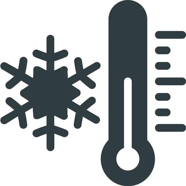 Forcast Freezing Snow Icon Solid Style — Stock Vector