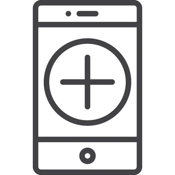 Dispositivo Teléfono Inteligente Más Icono — Vector de stock