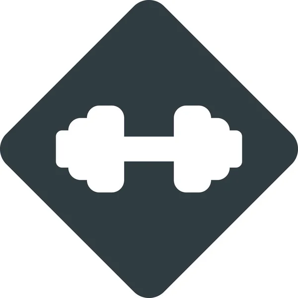 Gym Location Place Icon Solid Style — Stock Vector