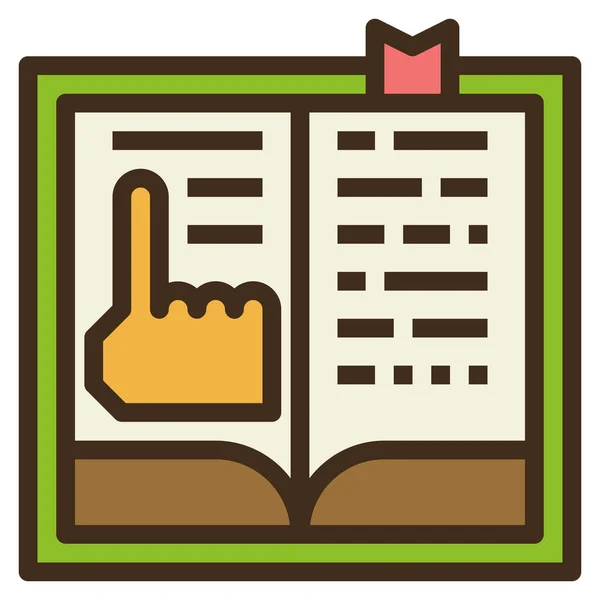 Libro Curso Aprendizaje Icono — Vector de stock