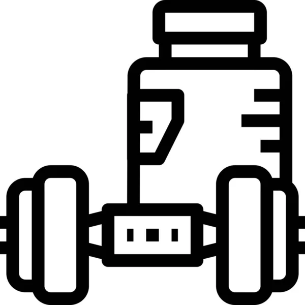 Dumbbbell Gimnasio Icono Compras Estilo Esquema — Vector de stock