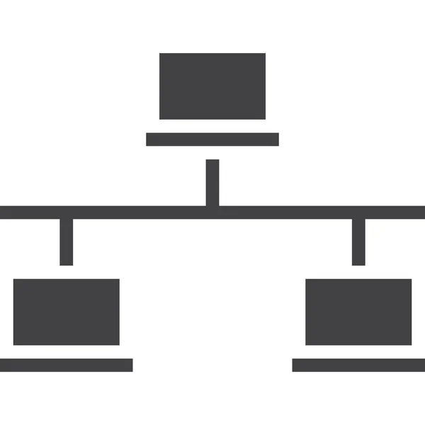 Διαδίκτυο Lan Εικονίδιο Δικτύου Στερεό Στυλ — Διανυσματικό Αρχείο