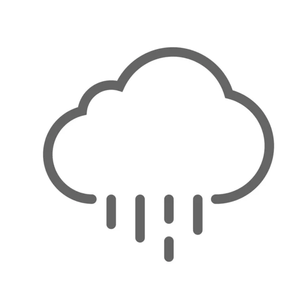 Previsión Nubes Icono Lluvia Estilo Del Esquema — Vector de stock