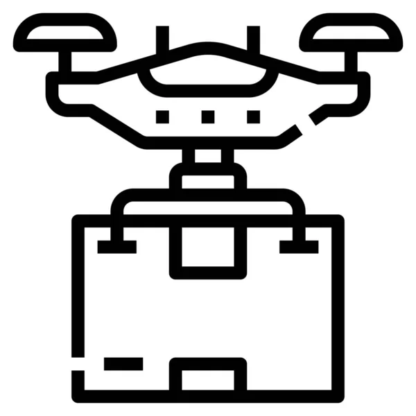 Doos Levering Drone Pictogram — Stockvector