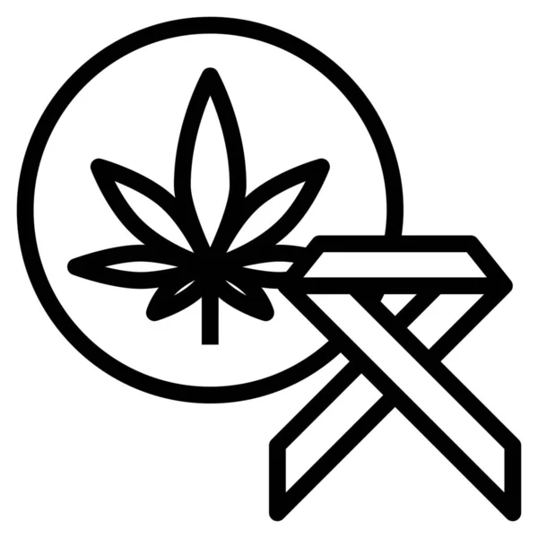 Krebs Cannabis Marihuana Ikone — Stockvektor
