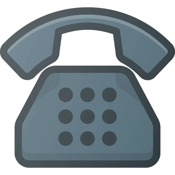 Oude Telefoon Retro Icoon Gevulde Omtrek Stijl — Stockvector