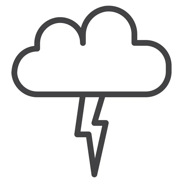 Значок Блискавки Хмарного Спалаху Стилі Контур — стоковий вектор