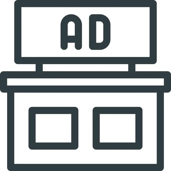 Ikona Reklamní Budovy Stylu Osnovy — Stockový vektor