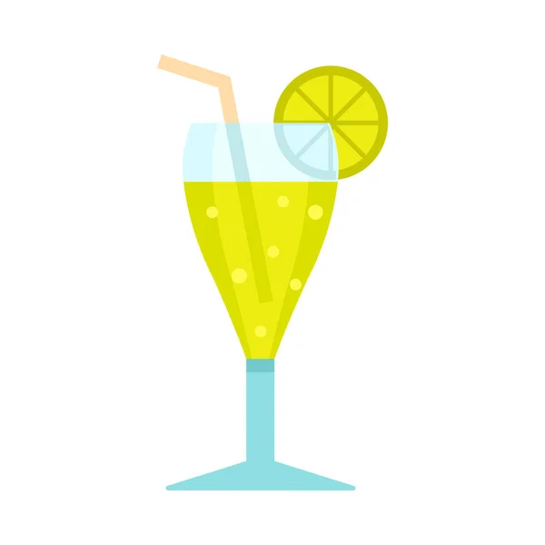 Beverage Drink Glass Icon Flat Style — Stock Vector