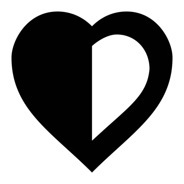 Ανάδραση Εικονίδιο Μισή Καρδιά Στερεό Στυλ — Διανυσματικό Αρχείο