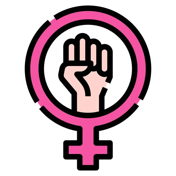 Feminism Feminine Sign Icon — Stock Vector