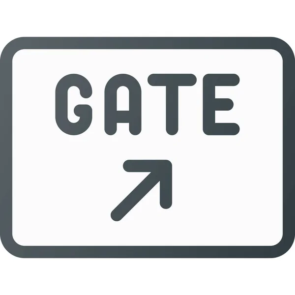 Airport Direction Gate Icon Filled Outline Style — Stock Vector