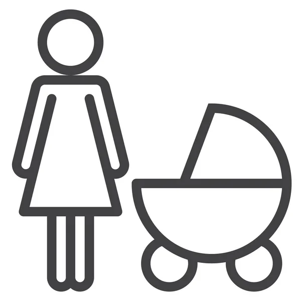 Bébé Mère Landau Icône Dans Catégorie Bébés Enfants Enfance — Image vectorielle