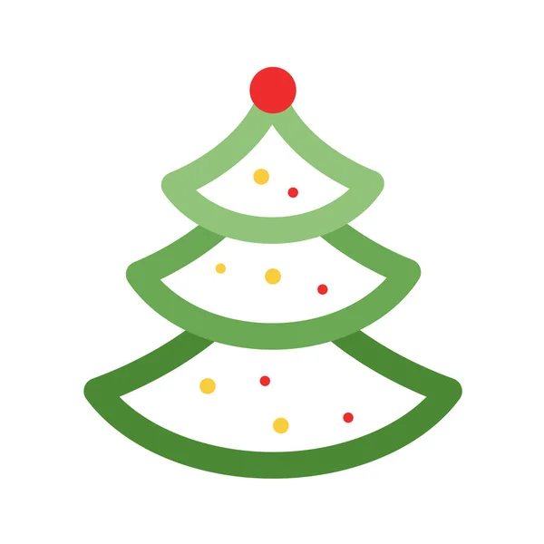 Célébrer Noël Icône Arbre Noël Dans Style Contour — Image vectorielle
