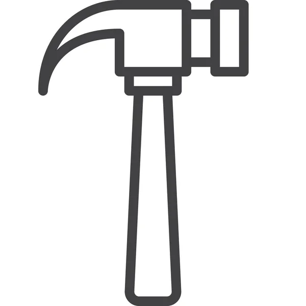 Craft Hammer Repair Icon Outline Style — Stock Vector
