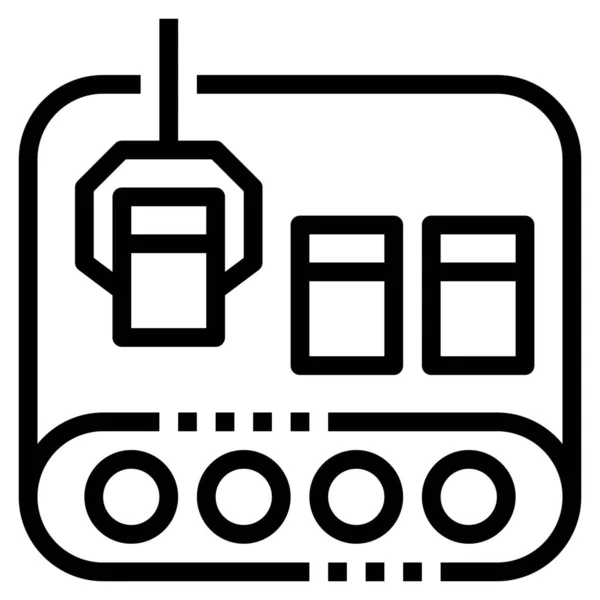 Belt Factory Machine Icon Outline Style — Stock Vector