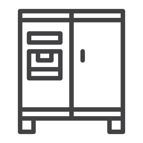 Дверь Двойной Холодильник Значок Стиле Абрис — стоковый вектор