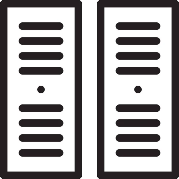 Ikona Záložního Zrcadlení Serveru Stylu Osnovy — Stockový vektor
