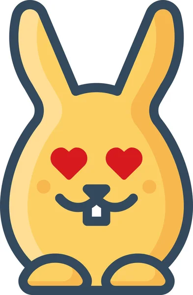 Bunny Emoticon Hare Simgesi Doldurulmuş Özet Biçimi — Stok Vektör