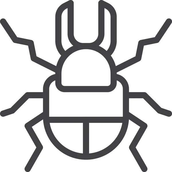 Icône Insecte Insecte Scarabée Dans Style Outline — Image vectorielle