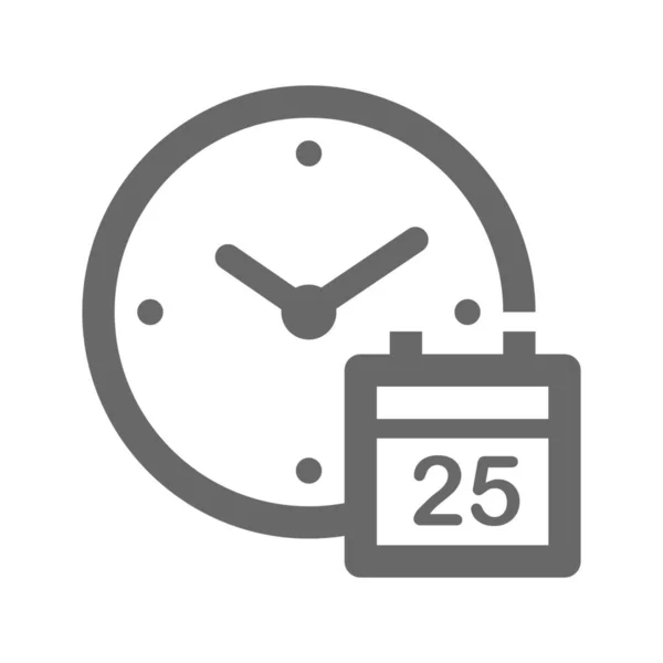 Icona Dell Organizzatore Dell Orologio Del Calendario Stile Outline — Vettoriale Stock