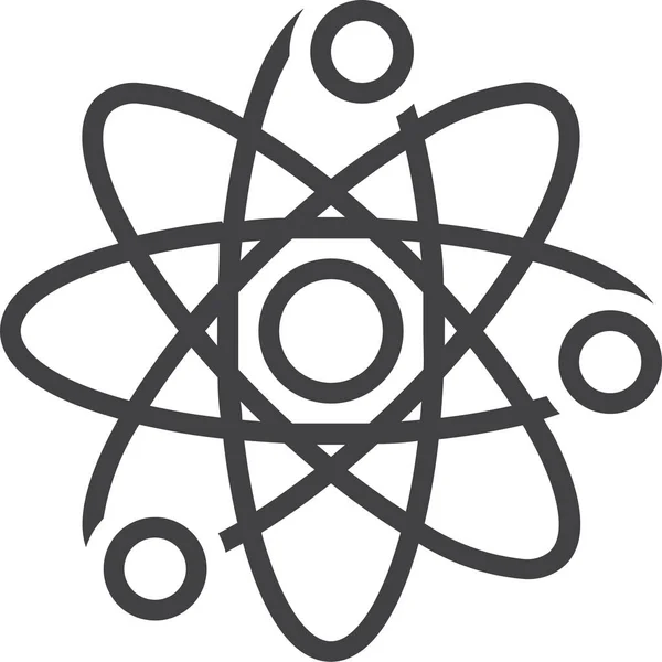 Ikona Nauki Molekułach Atomowych Zarysie — Wektor stockowy