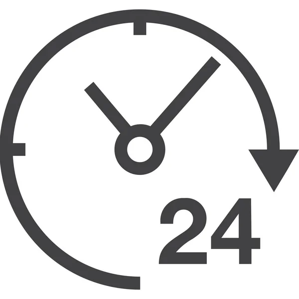 Icono Servicio Cuatro Horas Estilo Sólido — Vector de stock